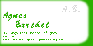 agnes barthel business card